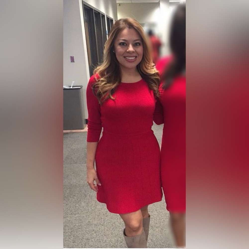 Red sweater dress Ann Taylor